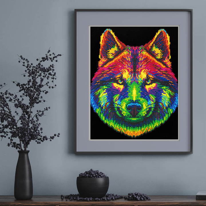 Diamond Dotz Neon Flock Wolf - 14.0" x 18.0"