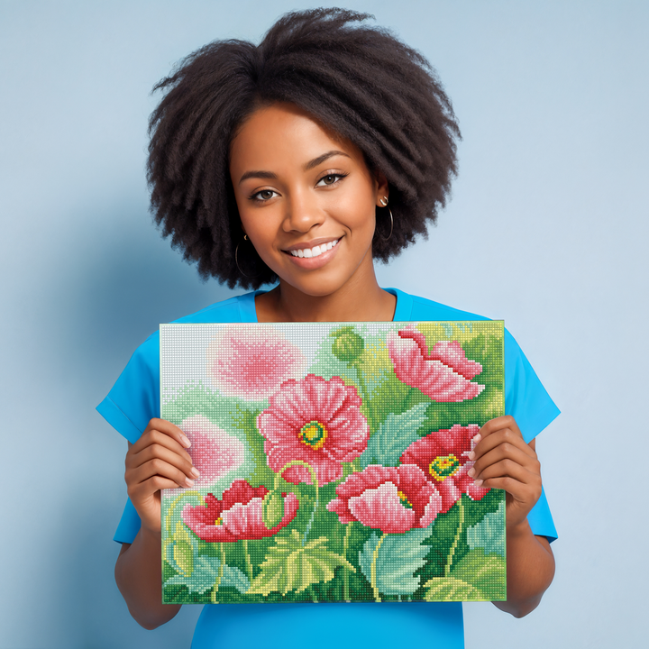 Diamond Dotz Watercolour Poppies - 14.6" x 11.8"