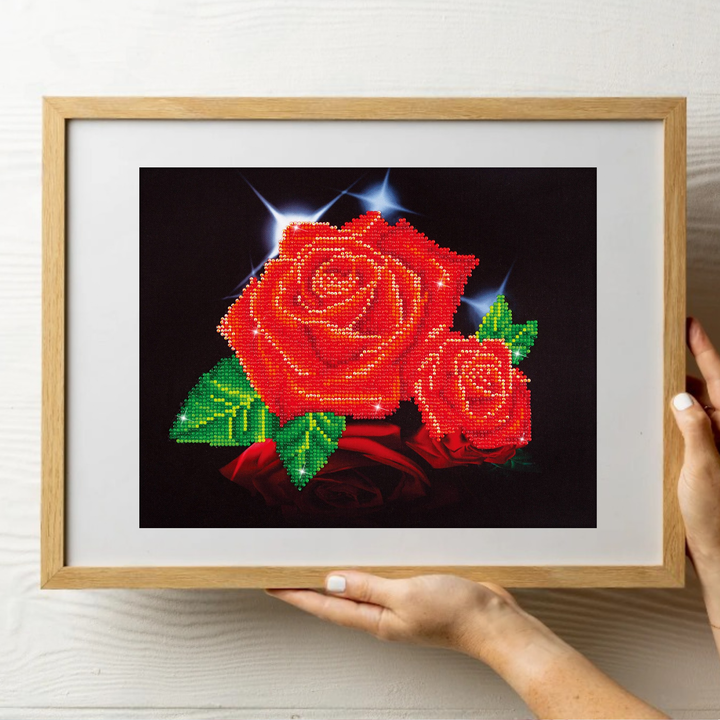 Diamond Dotz Red Rose Sparkle - 14.0" x 11.0"