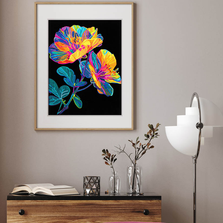 Diamond Dotz Neon Flock Floral - 14.0" x 18.0"