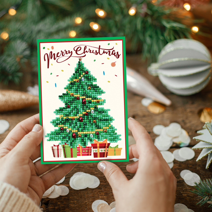 Diamond Dotz Merry Christmas Tree Greeting Card - 5.0" x 7.0"
