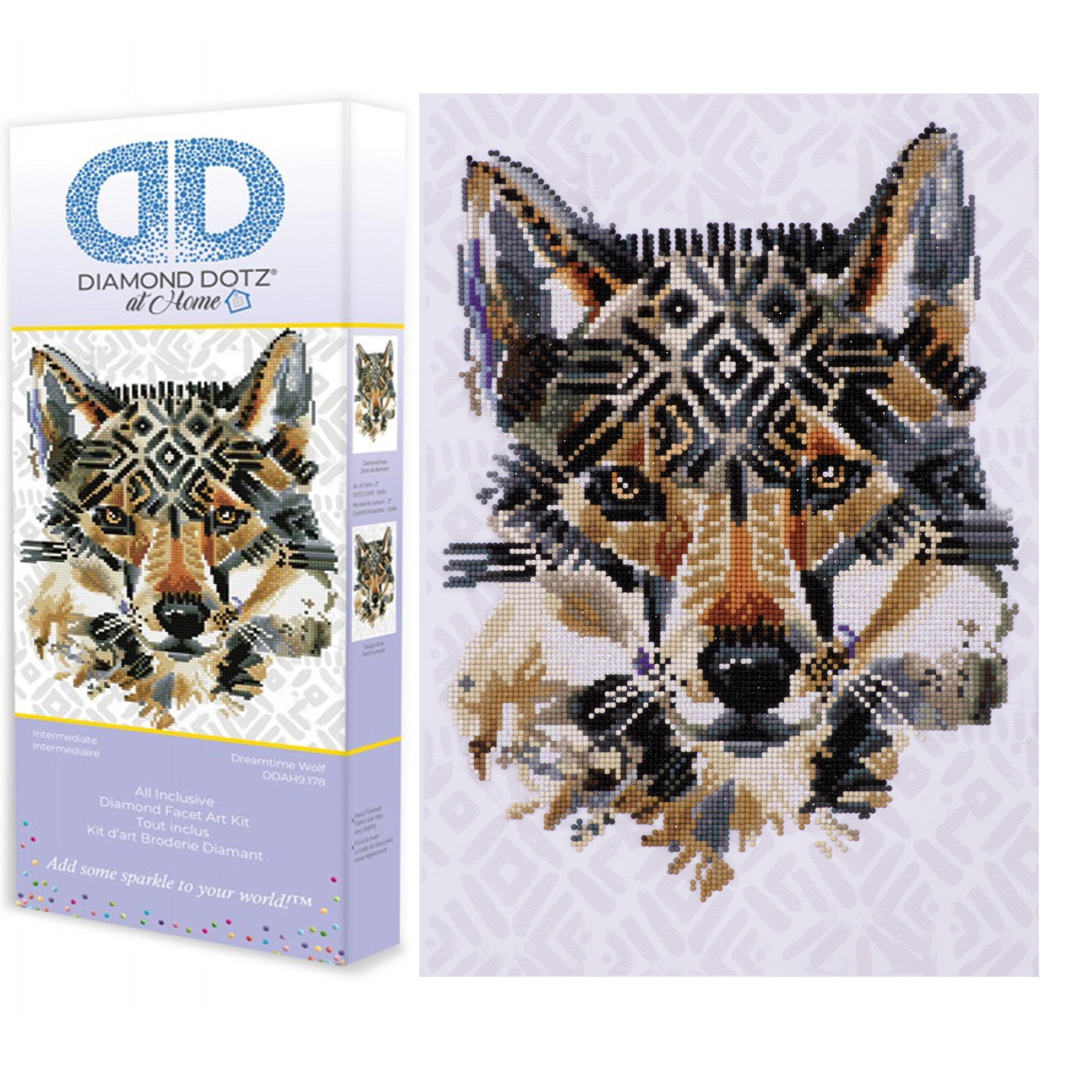 Dreamtime Wolf | Diamond Painting Kits Wolf | Diamond Dotz