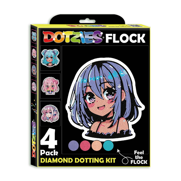 Diamond Dotz Neon Flock Anime Girls - 8.0" x 10.0"