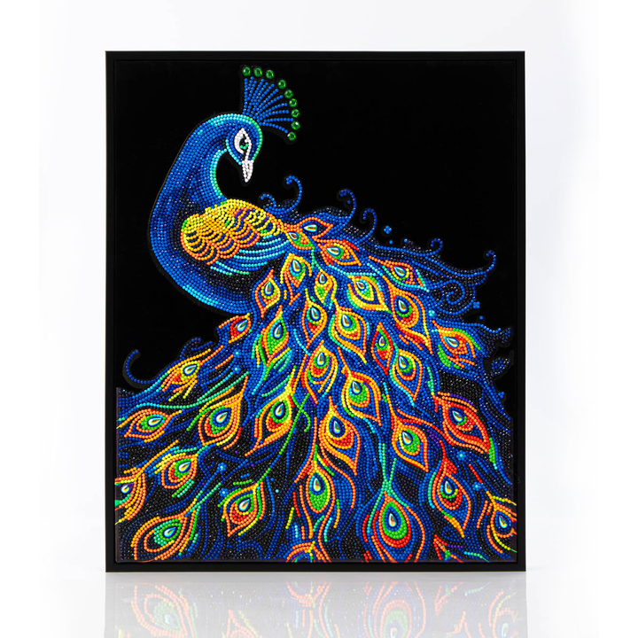 Diamond Dotz Neon Flock Peacock - 14.0" x 18.0"