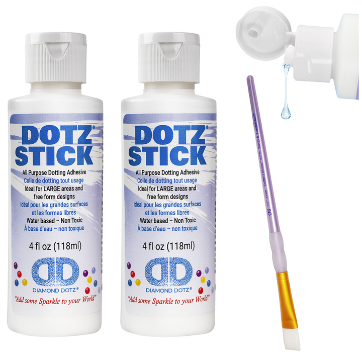 Diamond Dotz Dotz Stick Adhesive Set - 2 x 4 oz Bottles with Brush