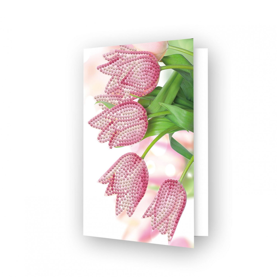 Diamond Dotz Romantic Tulips - Diamond Painting Greeting Card
