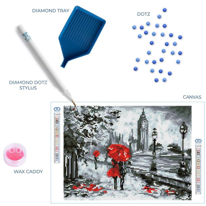 Diamond Dotz Splash of Red - 15.8" x 11.8"