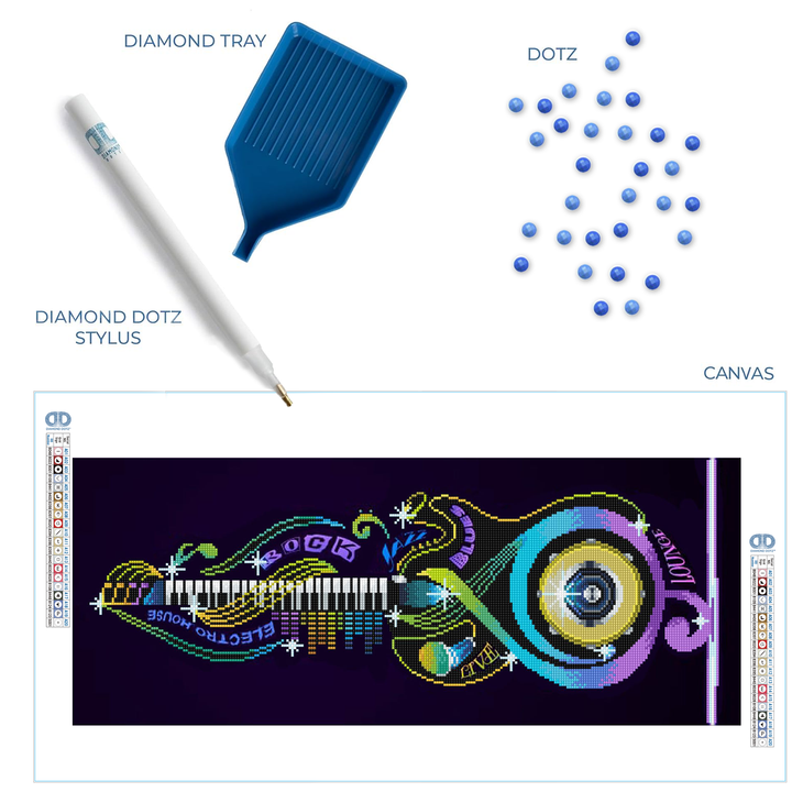 Diamond Dotz Guitar Icon - 12.2" x 30.3"