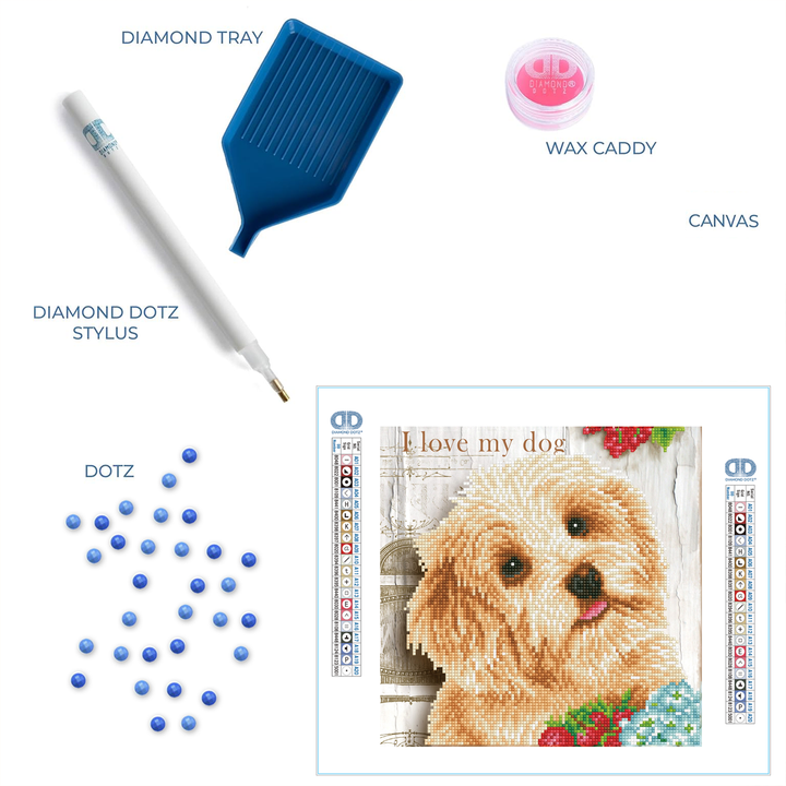 Diamond Dotz I Love My Dog - 12.0" x 12.0"
