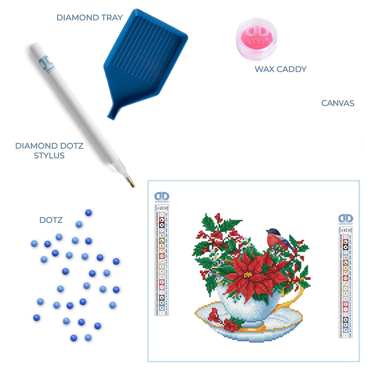 Diamond Dotz Festive Cuppa - 12.6" x 12.6"