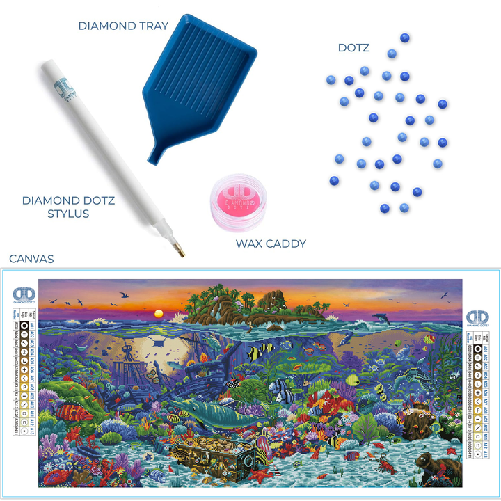 Diamond Dotz Coral Reef Island - 52.0" x 25.6"