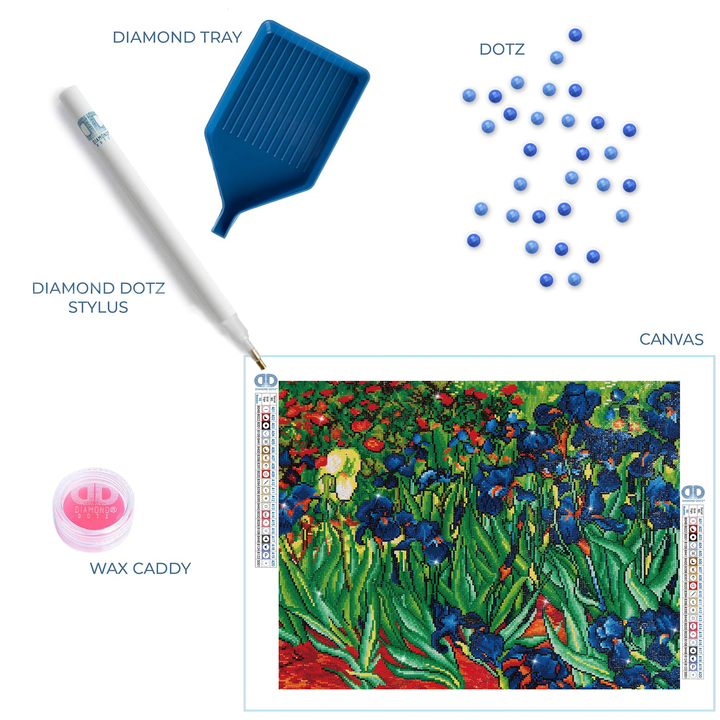 Diamond Dotz Irises (Van Gogh) - 28.0" x 22.0"