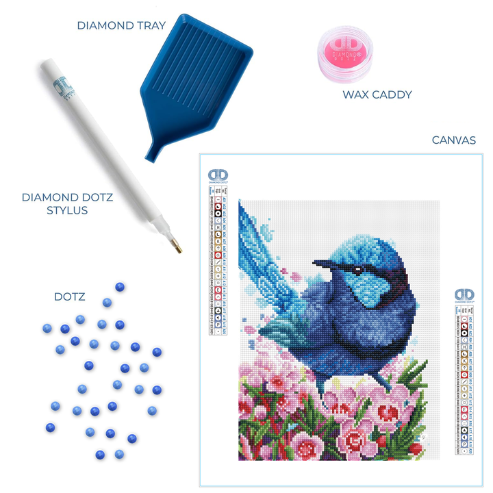 Diamond Dotz Splendid Fairy Wren - 10.6" x 13.8"