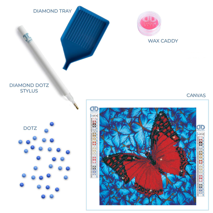 Diamond Dotz Flutterby Red - 12.0" x 12.0"