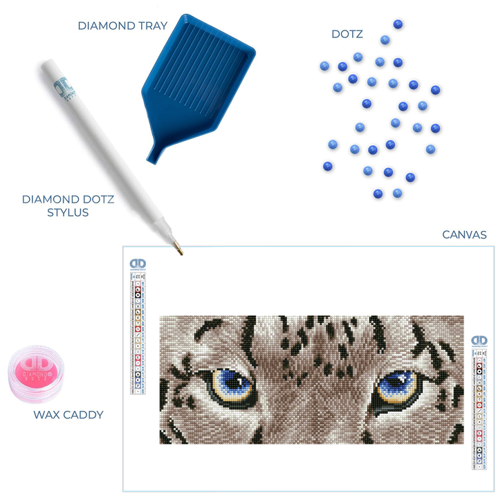 Diamond Dotz Snow Leopard Spy - 16.5" x 7.1"