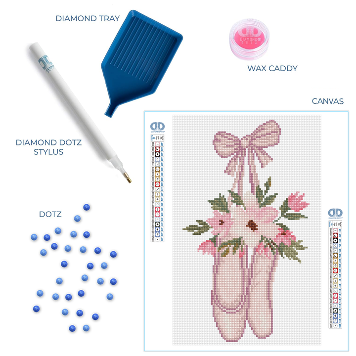Diamond Dotz Ballet Slippers - 14.6" x 9.5"