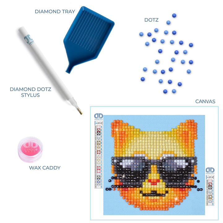 Diamond Dotz Kool Kat Framed Kit - 4.0" x 4.0"