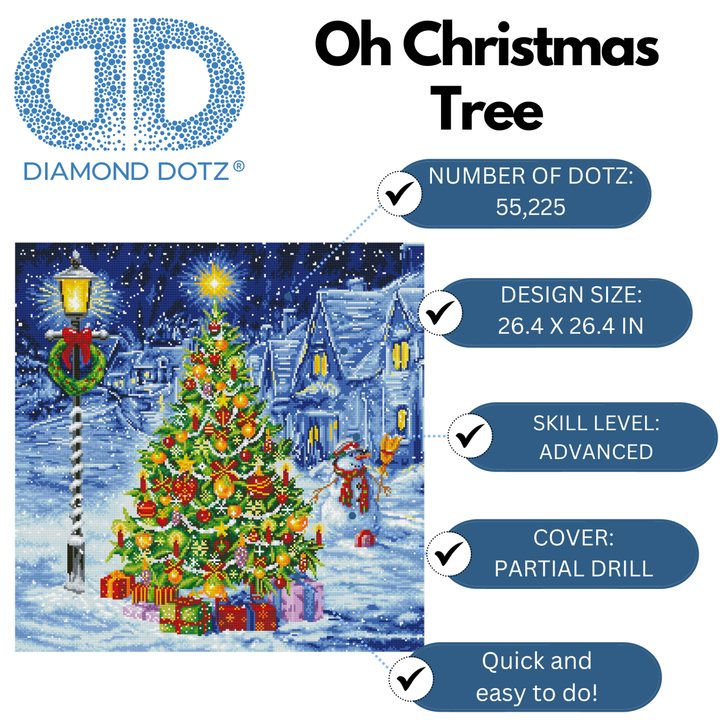 Diamond Dotz Oh Christmas Tree - 26.4" x 26.4"