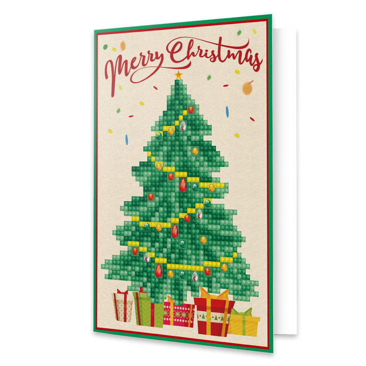 Diamond Dotz Merry Christmas Tree Greeting Card - 5.0" x 7.0"