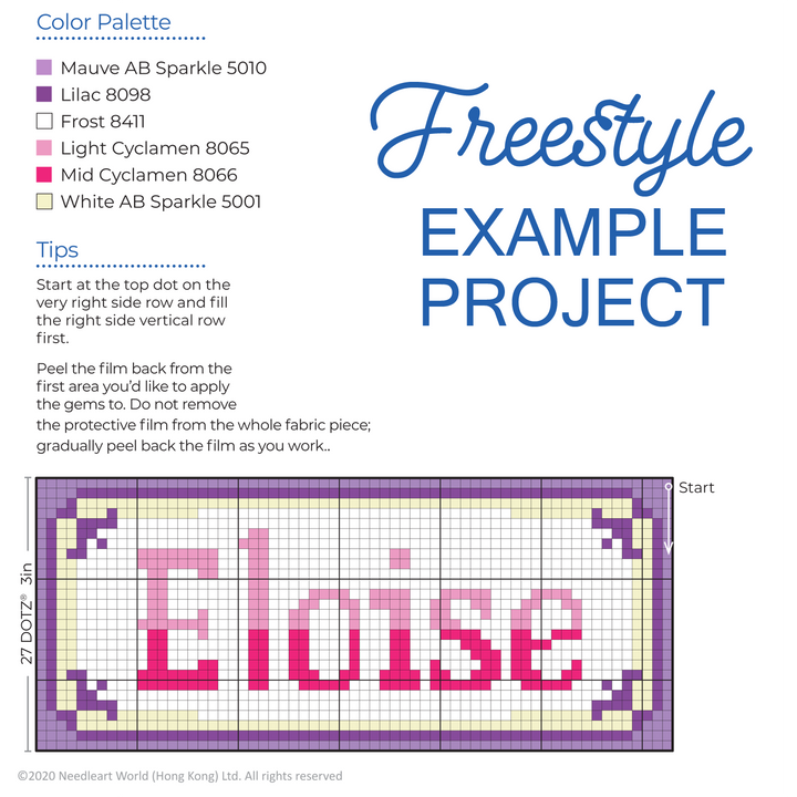 Diamond Dotz Fabric Roll - Grid With Adhesive 19 x 39 in