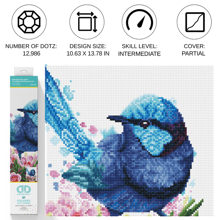 Diamond Dotz Splendid Fairy Wren - 10.6" x 13.8"