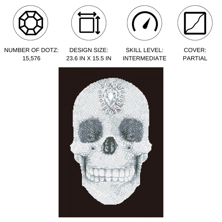 Diamond Dotz Crystal Skull - 16.5" x 23.6"