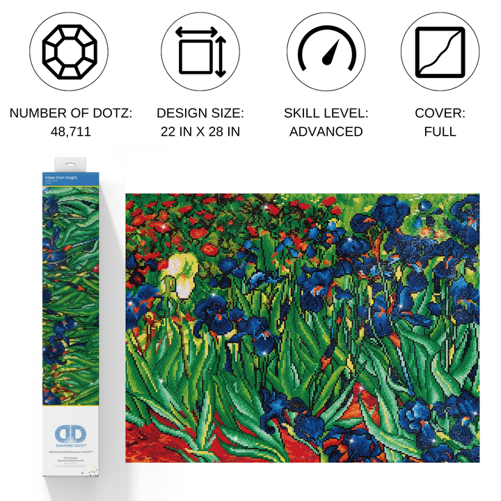 Diamond Dotz Irises (Van Gogh) - 28.0" x 22.0"