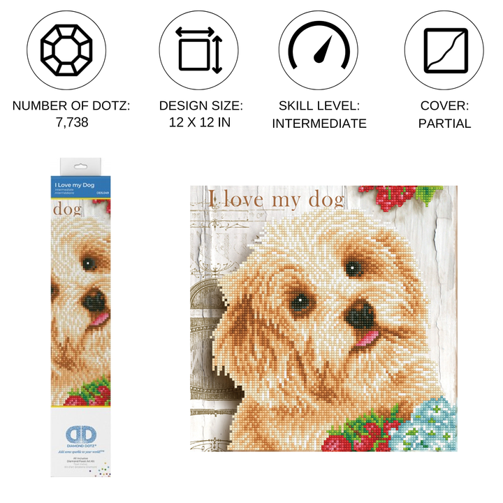 Diamond Dotz I Love My Dog - 12.0" x 12.0"