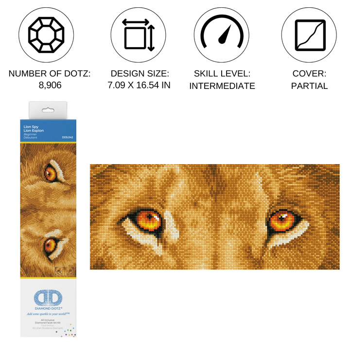 Diamond Dotz Lion Spy - 16.5" x 7.1"