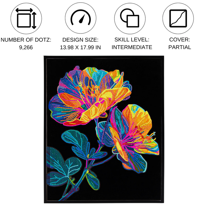Diamond Dotz Neon Flock Floral - 14.0" x 18.0"