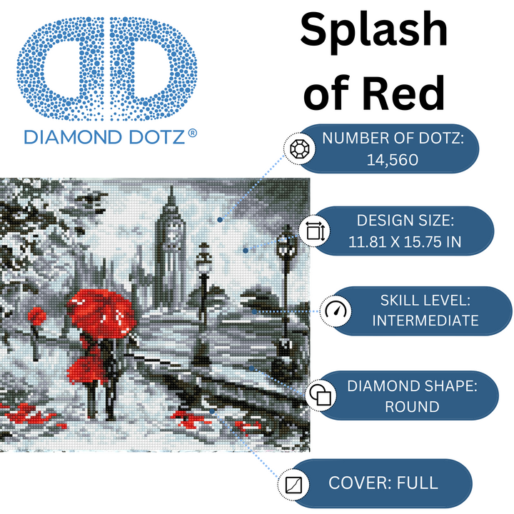 Diamond Dotz Splash of Red - 15.8" x 11.8"