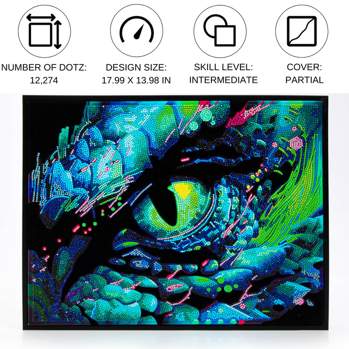 Diamond Dotz Neon Flock Dragon Eye - 18.0" x 14.0"