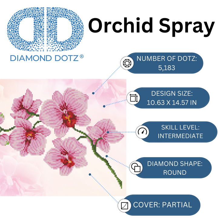 Diamond Dotz Orchid Spray - 16.1" x 12.2"