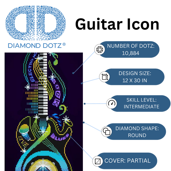 Diamond Dotz Guitar Icon - 12.2" x 30.3"