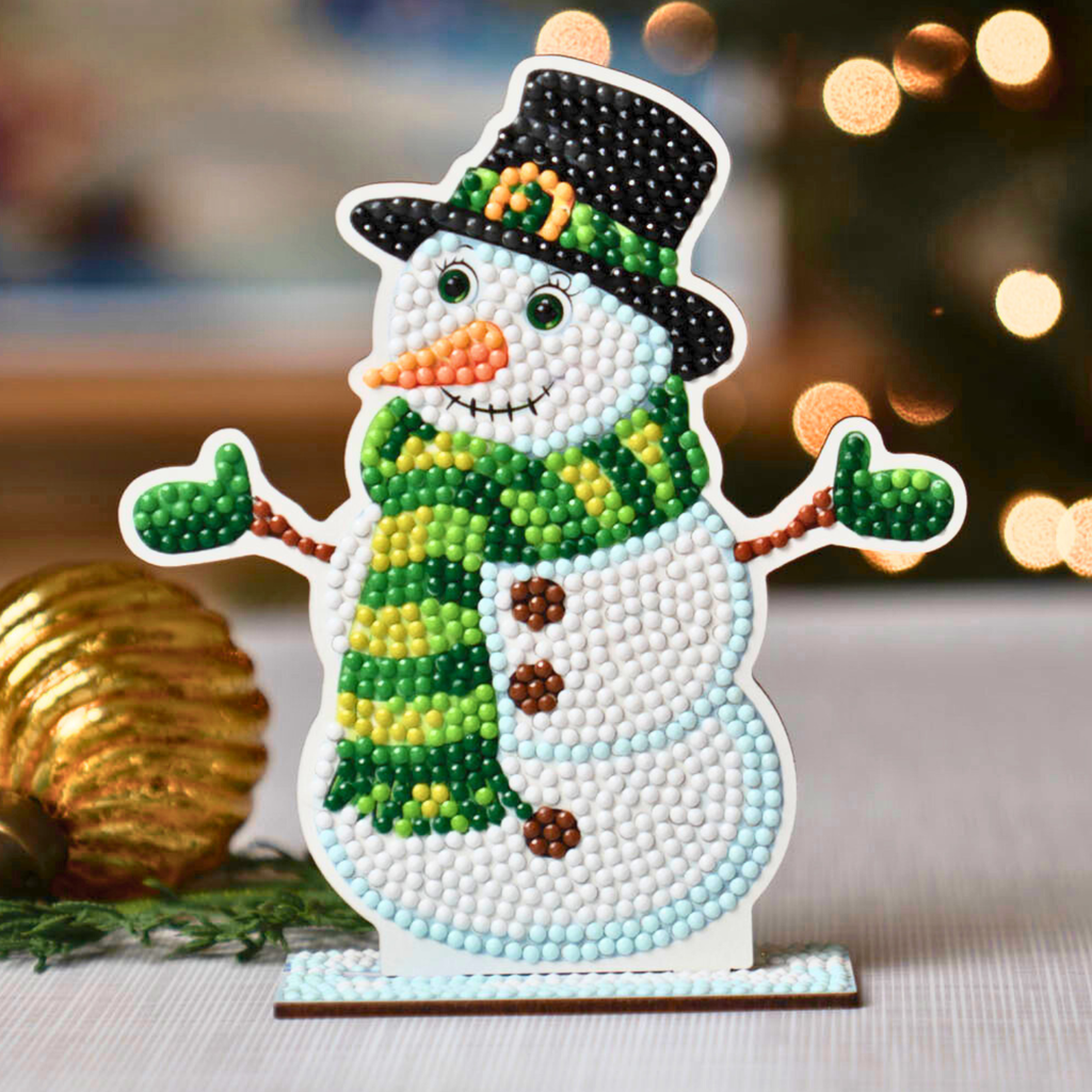 Stand-up Top Hat Snowman Diamond Painting Kit | Diamond Dotz
