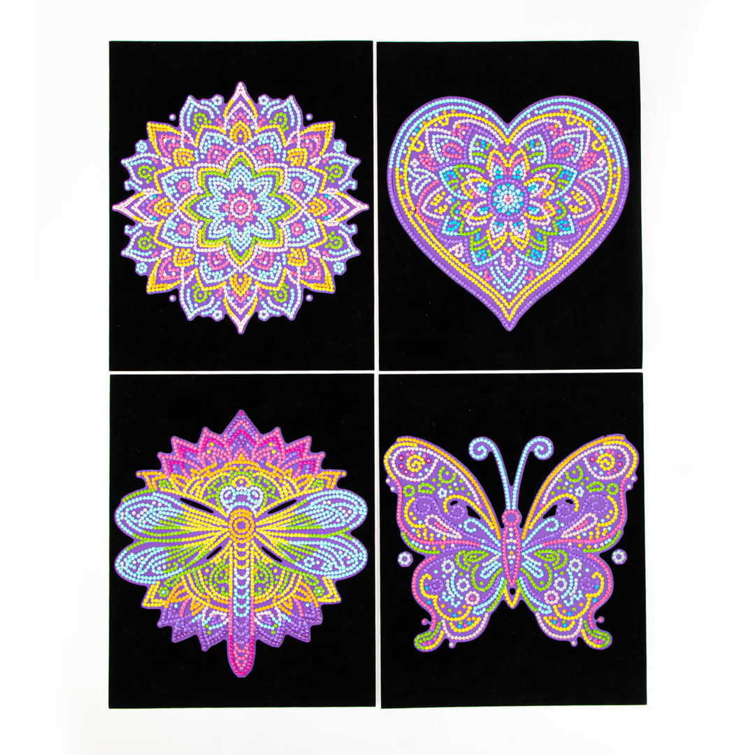 Diamond Dotz Neon Flock Mandalas - 10.0" x 8.0"