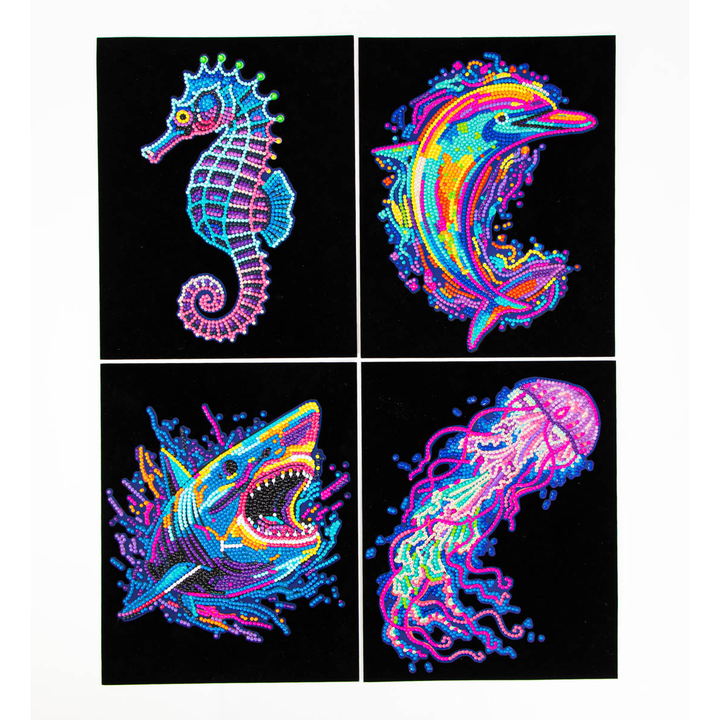 Diamond Dotz Neon Flock Sea Life - 10.0" x 8.0"