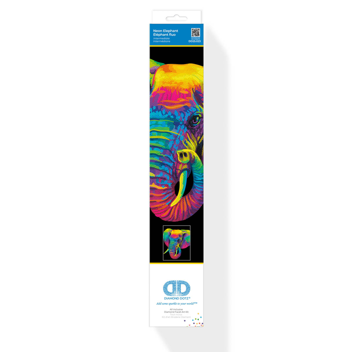 Diamond Dotz Neon Flock Elephant - 14.0" x 18.0"