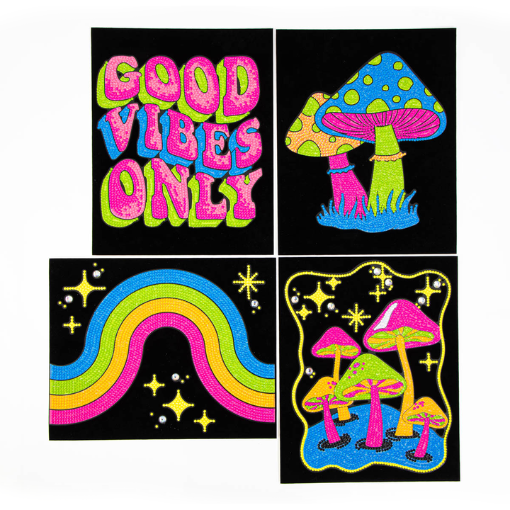 Diamond Dotz Neon Flock Good Vibes - 10.0" x 8.0"