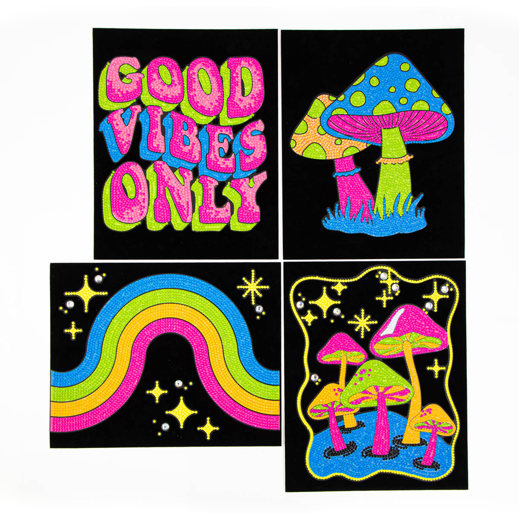 Neon Good Vibes Kit | Diamond Painting Kits Neon | Diamond Dotz