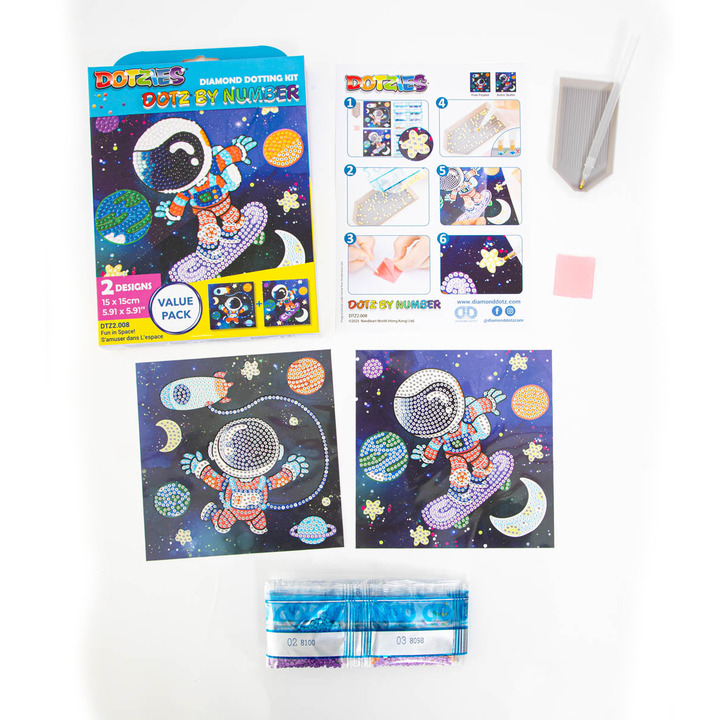 Diamond Dotz DOTZIES Fun in Space! Diamond Painting - 5.9" x 5.9"