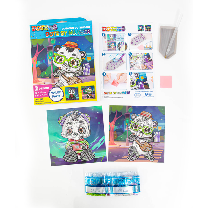 Diamond Dotz DOTZIES Panda Time! Diamond Painting - 5.9" x 5.9"