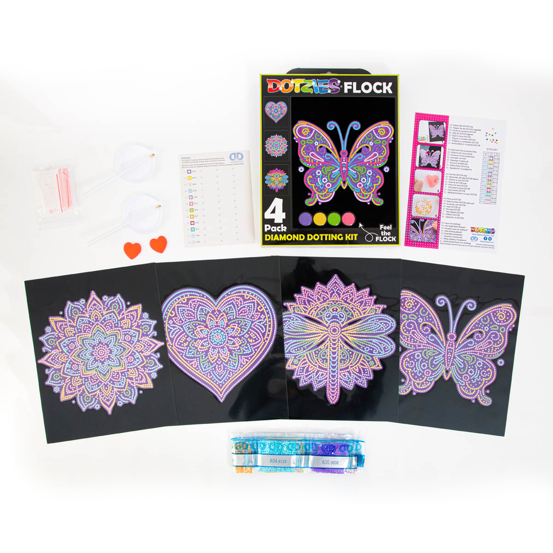 Diamond Dotz Neon Flock Mandalas - 10.0" x 8.0"
