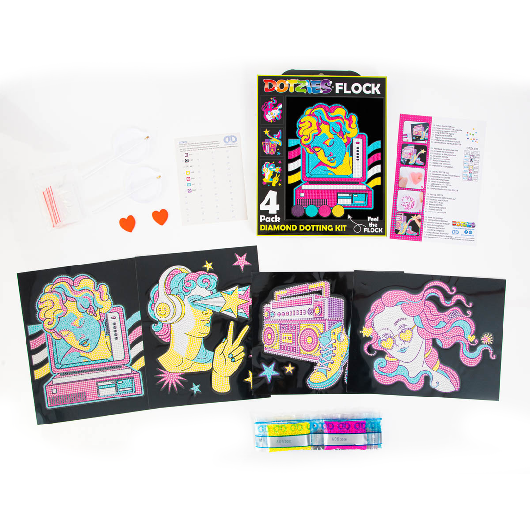 Diamond Dotz Neon Flock Retro Classic - 10.0" x 8.0"