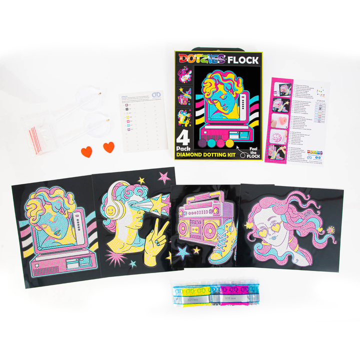 Diamond Dotz Neon Flock Retro Classic - 10.0" x 8.0"