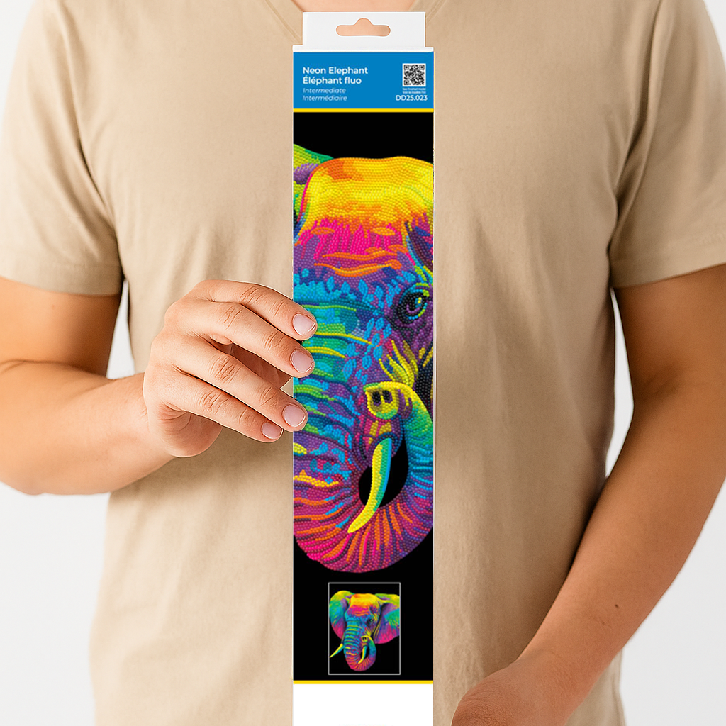 Diamond Dotz Neon Flock Elephant - 14.0" x 18.0"