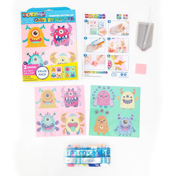 Diamond Dotz DOTZIES Tiny Monsters 2 Diamond Painting - 5.9" x 5.9"