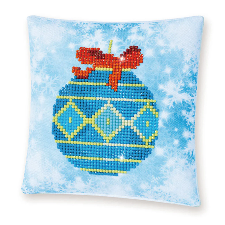 Diamond Dotz Blue Bauble Pillow - 7.1" x 7.1"