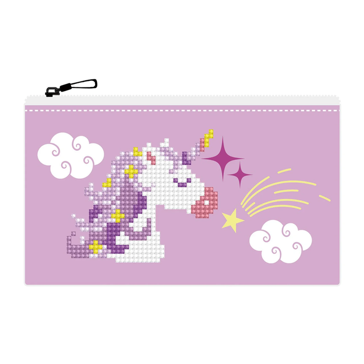 Diamond Dotz DOTZIES Zipper Pouch Pink UNICORN Diamond Painting - 7.5" x 4.3"