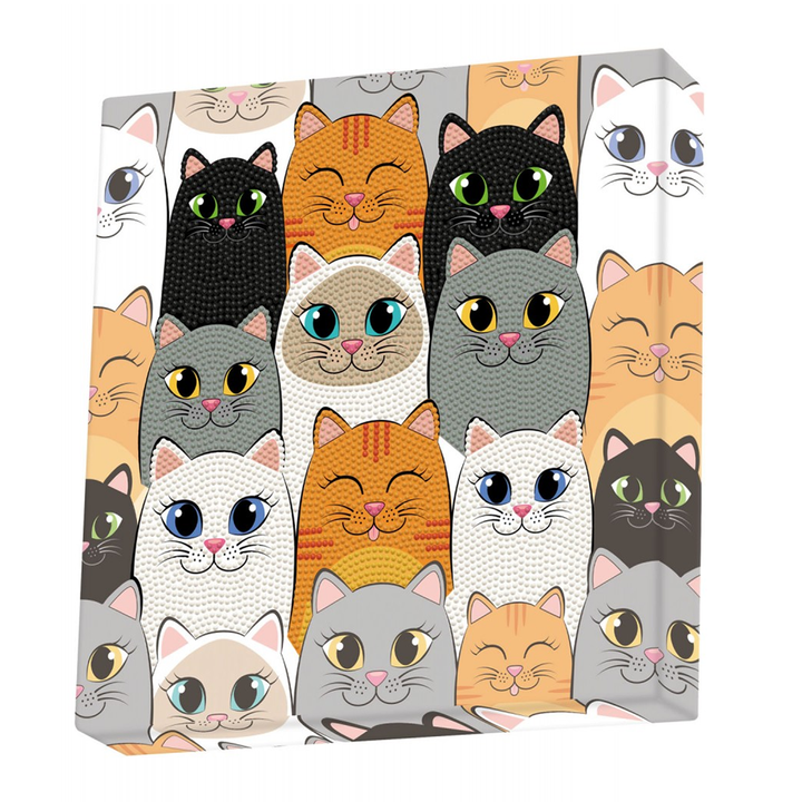 Diamond Dotz Cat Clan - 11.0" x 11.0"